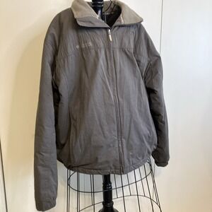 Men's Columbia Coat Size XL Fleece Lined Insulated Fisherman Vintage Gray Collar